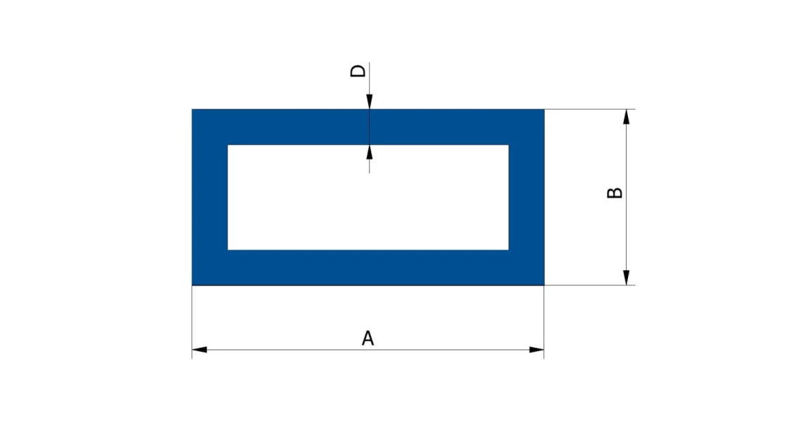 Rectangular tube - 40x20x2mm - Aluminum EN AW 6060 T66
